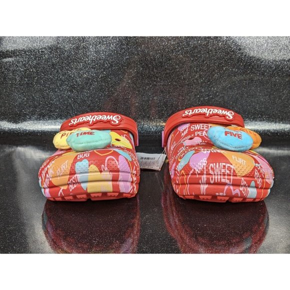 Crocs Classic Clog Fur Lined Sweethearts Red Pink Size J5 Women's Size 7 NIB - Picture 5 of 11